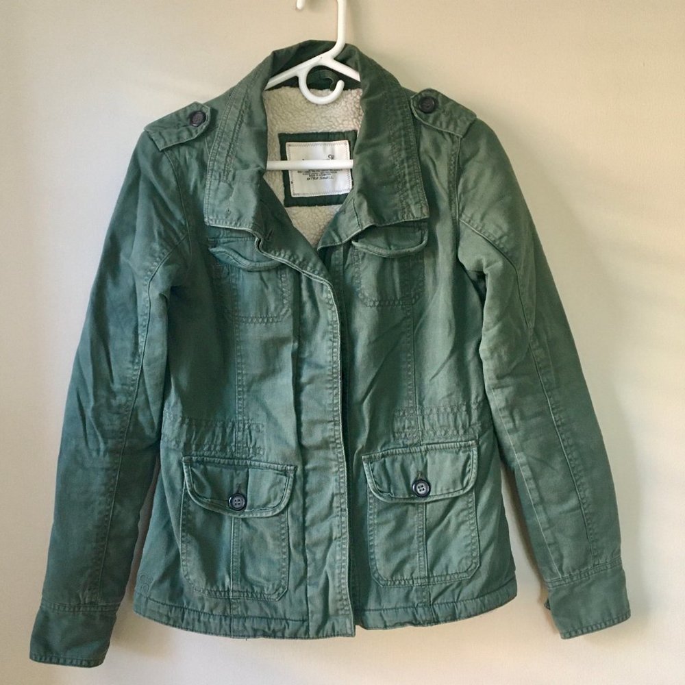 Green lined cargo jacket, XS